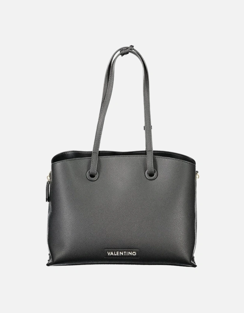 Expandable Zip Design Handbag with Refined Compartments Women - Black