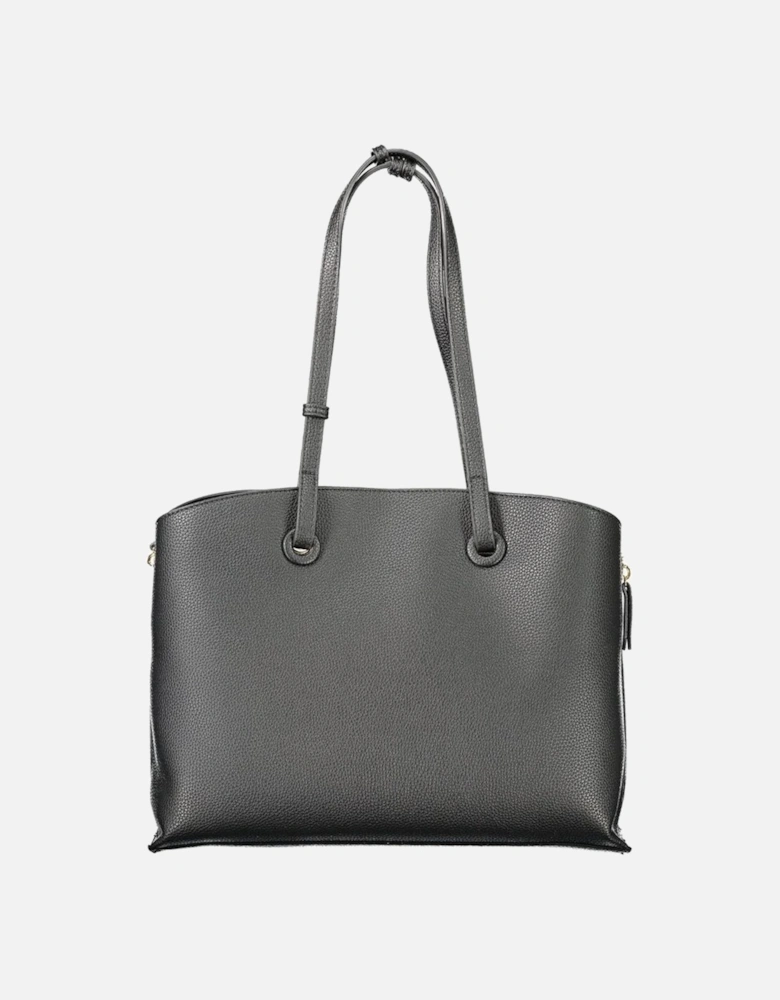 Expandable Zip Design Handbag with Refined Compartments Women - Black
