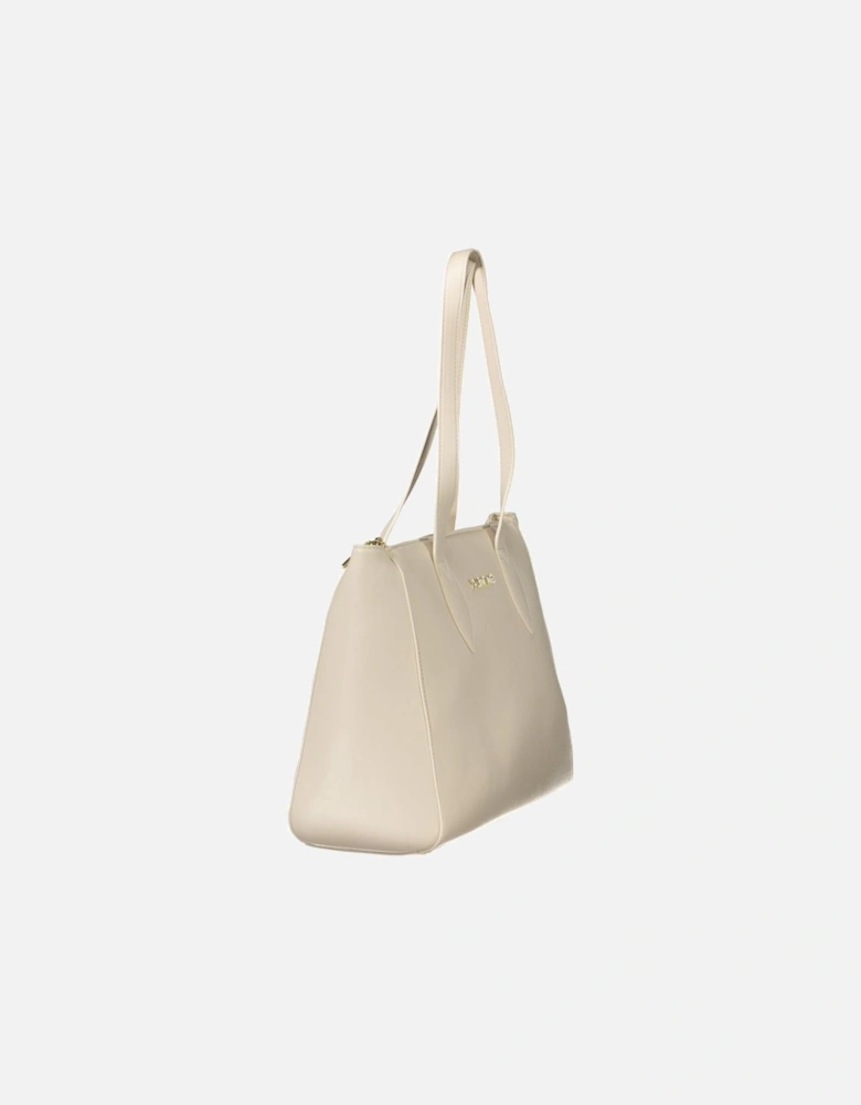 2-Handle Shoulder Bag with Zip Closure Women - White Handbags
