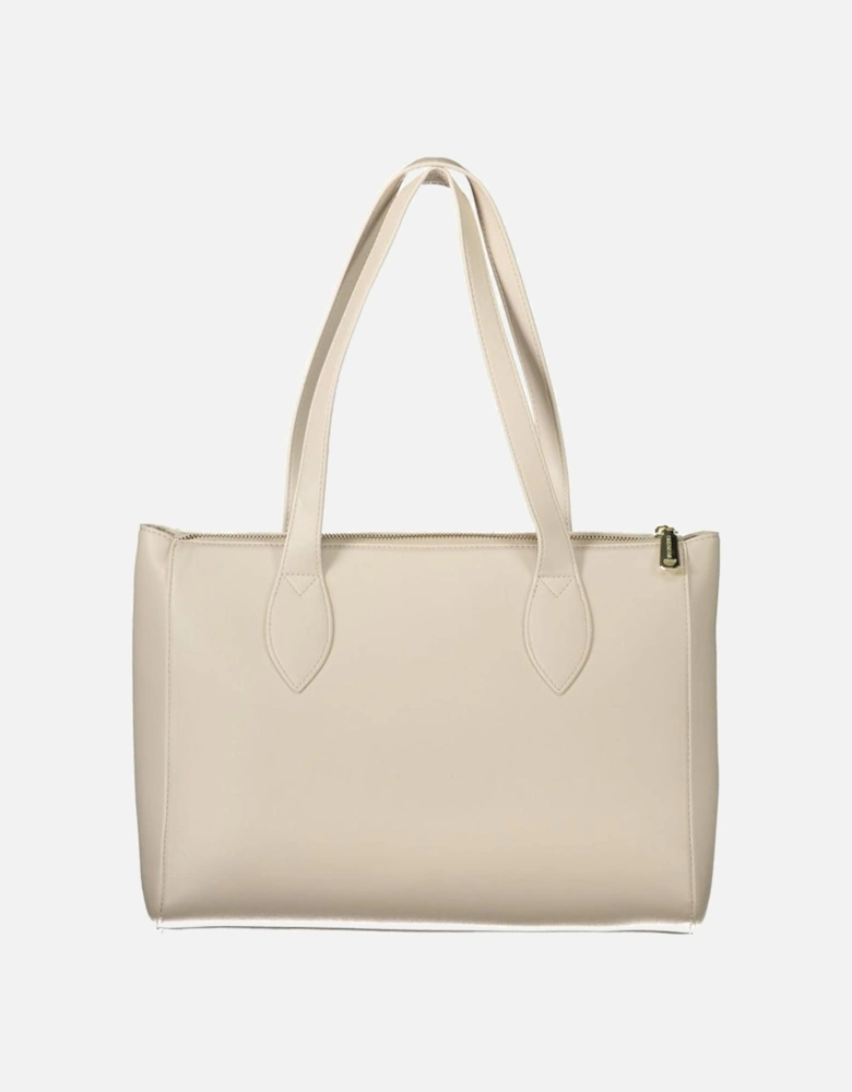 2-Handle Shoulder Bag with Zip Closure Women - White Handbags