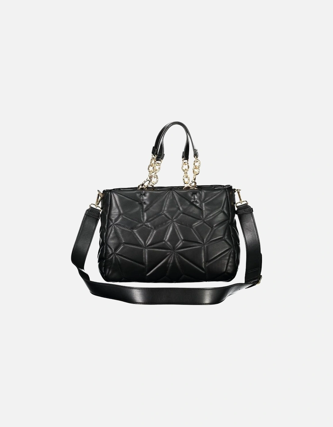 Chain Handle Handbag with Adjustable Strap Women - Black