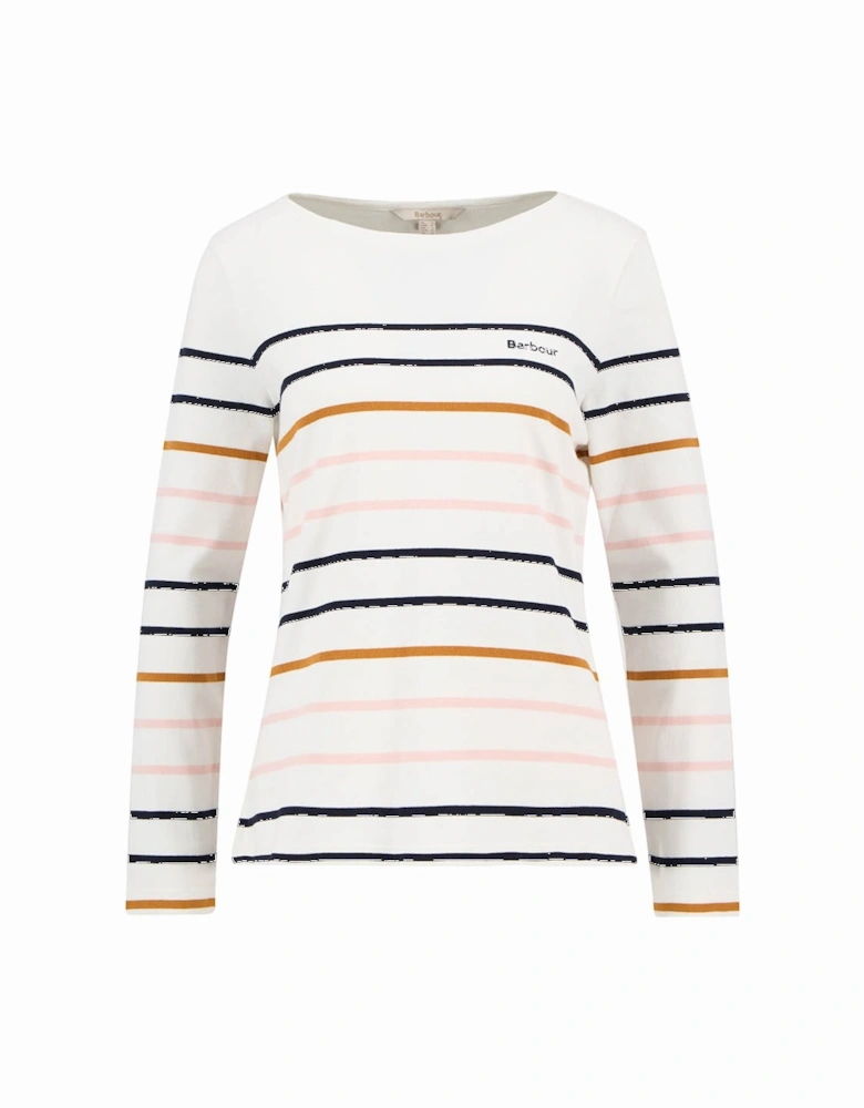 Hawkins Womens Striped Long-Sleeved T-Shirt - Cloud Stripe