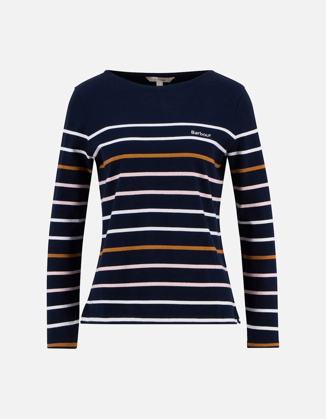 Hawkins Womens Striped Long-Sleeved T-Shirt - Navy Stripe, 2 of 1