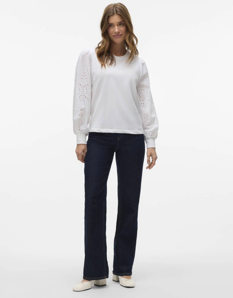Damine Long Sleeve Box Sweatshirt Snow White
