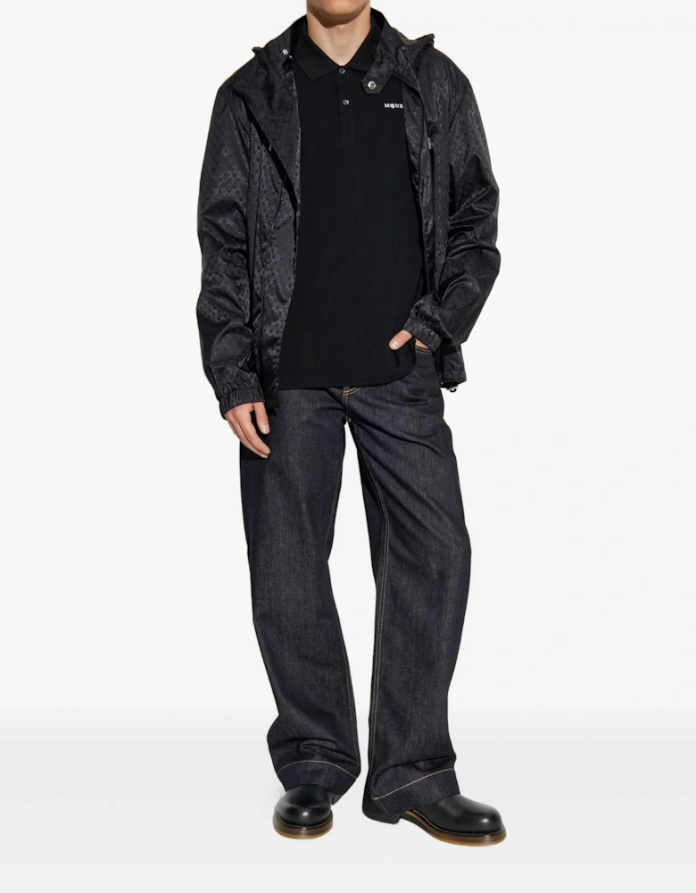 Skull Jacquard Windbreaker Black