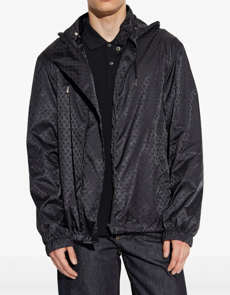 Skull Jacquard Windbreaker Black