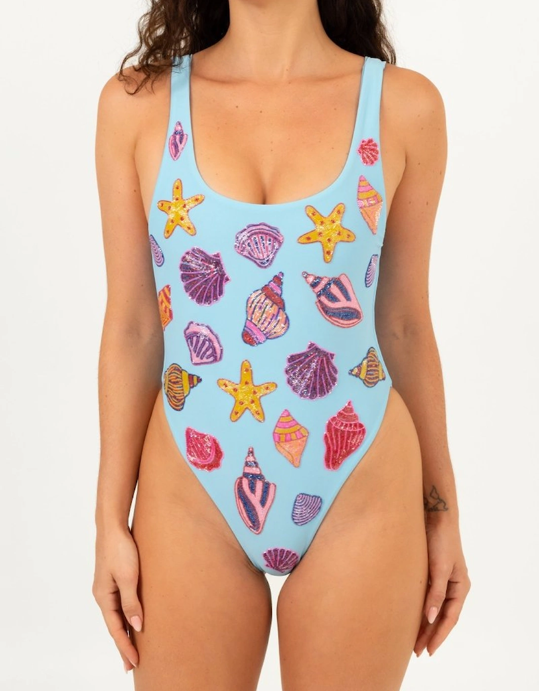 Sophie Hand Beaded Swimsuit Blue, 3 of 2