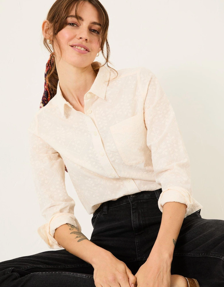 Olivia Embroidered Shirt - Ivory