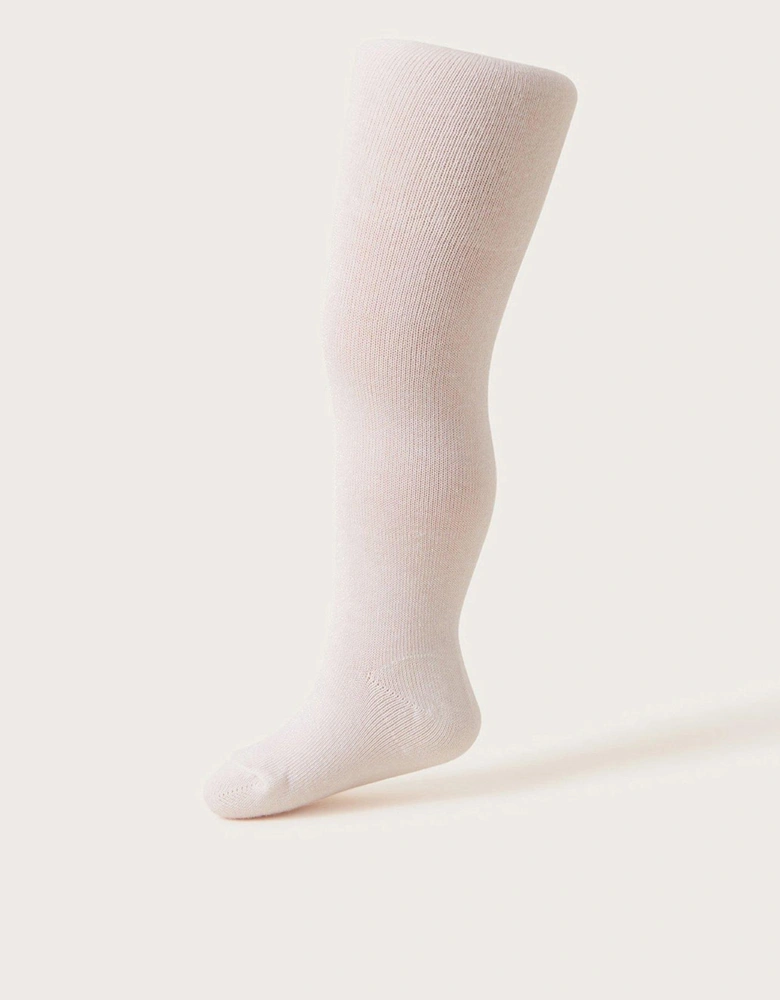 Baby Girls Frosted Cotton Tights - Light Cream