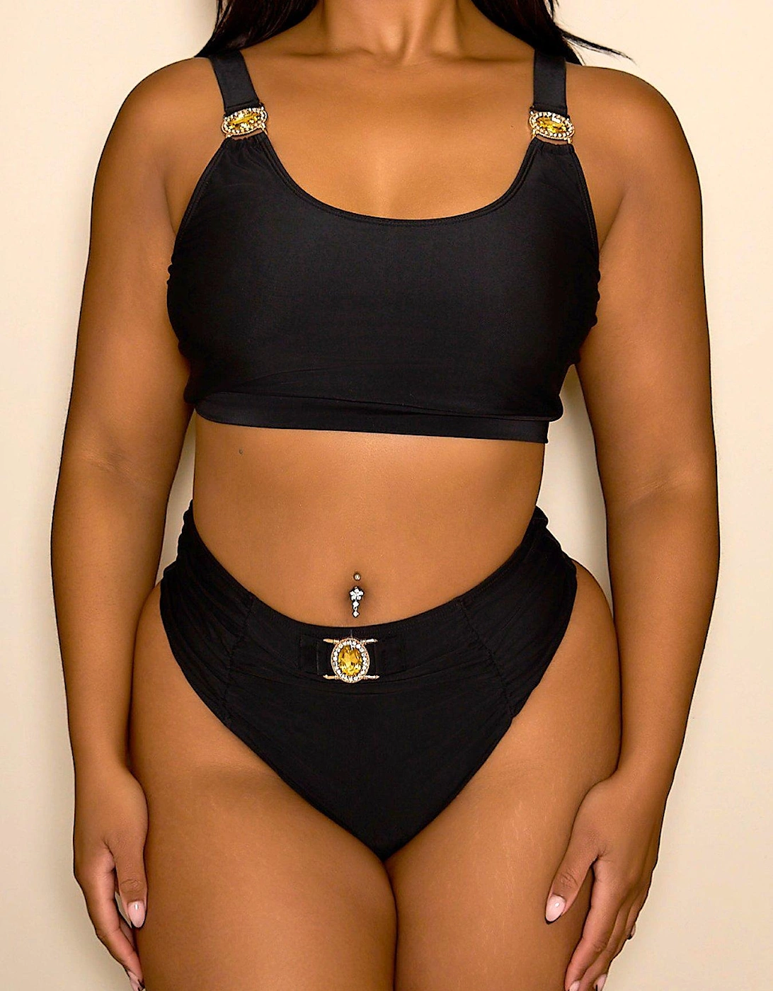 Curve Amour high waist bottom in black, 2 of 1
