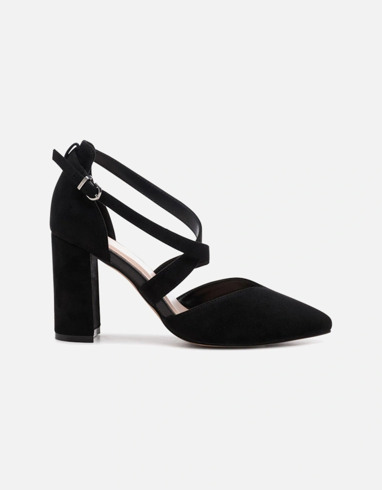 Finula Micro Suede Wide Fit Heel - Black