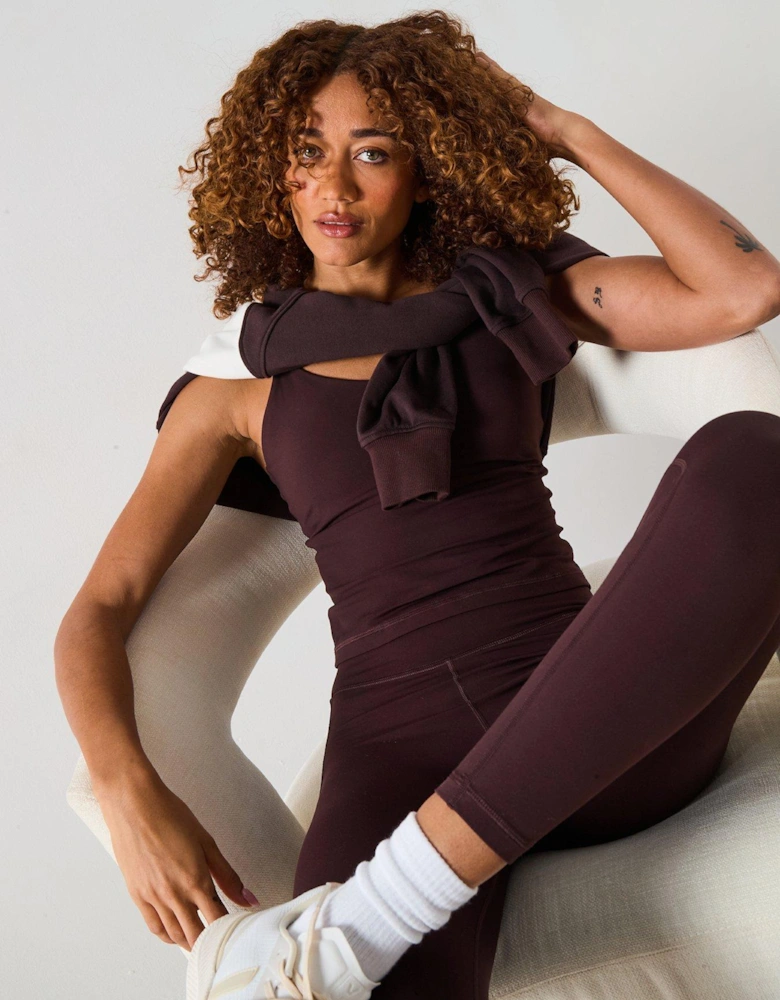 Womens Training Ultimate Studio Strappy Tank - Brown