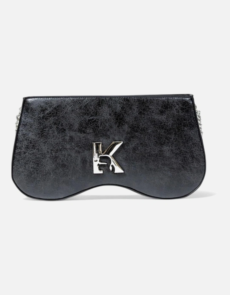 Faux Leather Shoulder Bag Women - Black