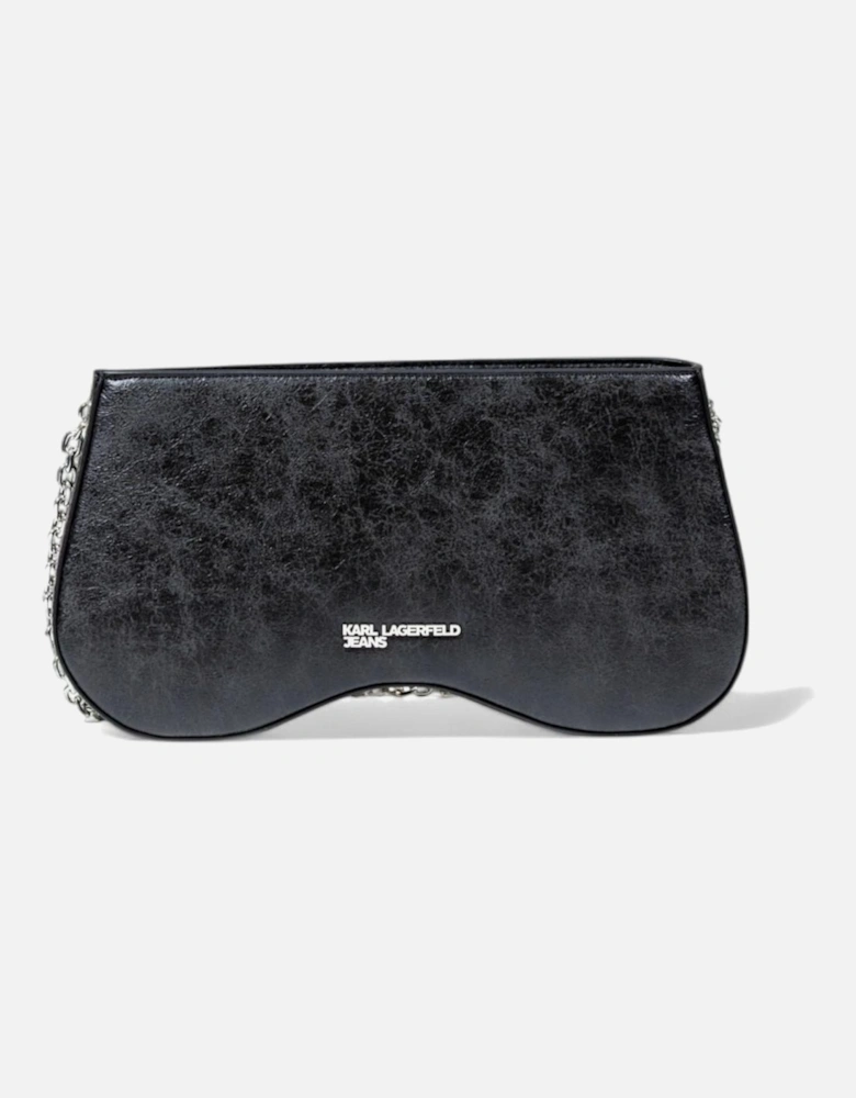 Faux Leather Shoulder Bag Women - Black