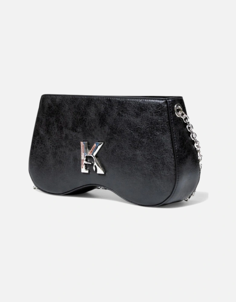 Faux Leather Shoulder Bag Women - Black