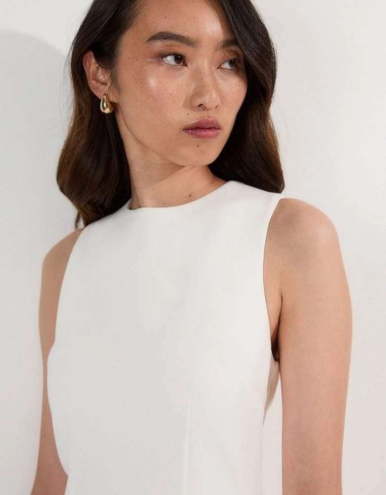 Ponte Crew Neck Maxi Dress