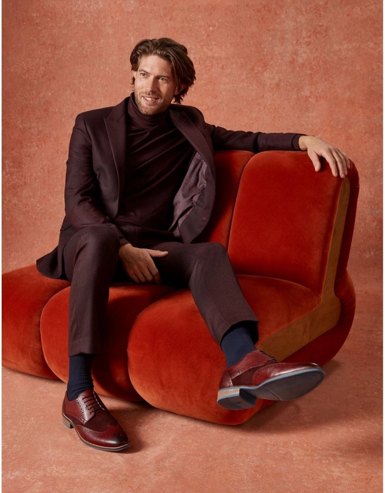 Dustin Leather/Suede Men's Burgundy Brogues Shoes