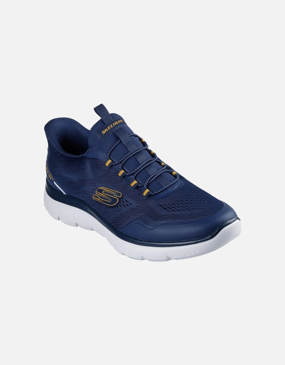 Summits Top Rate Textile Men's Navy/Yellow Trainers, 3 of 2