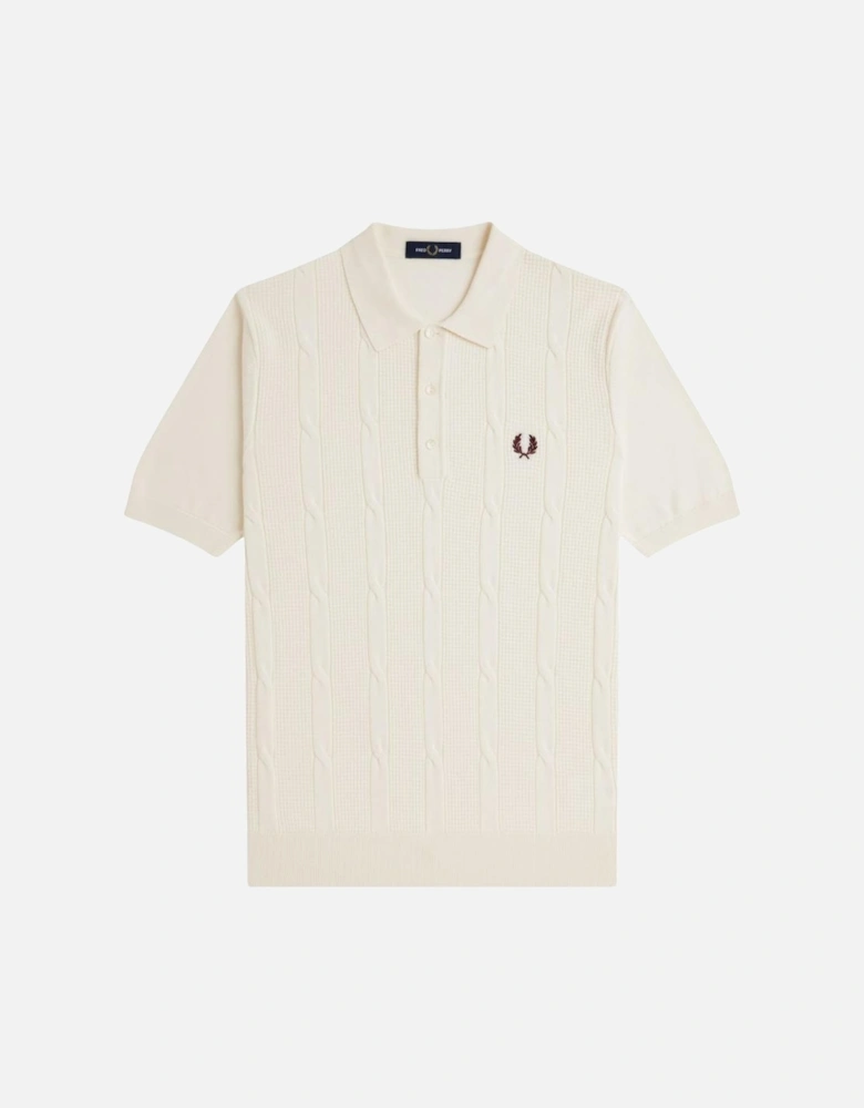 FP Textured Cable Knit Shirt - Ecru