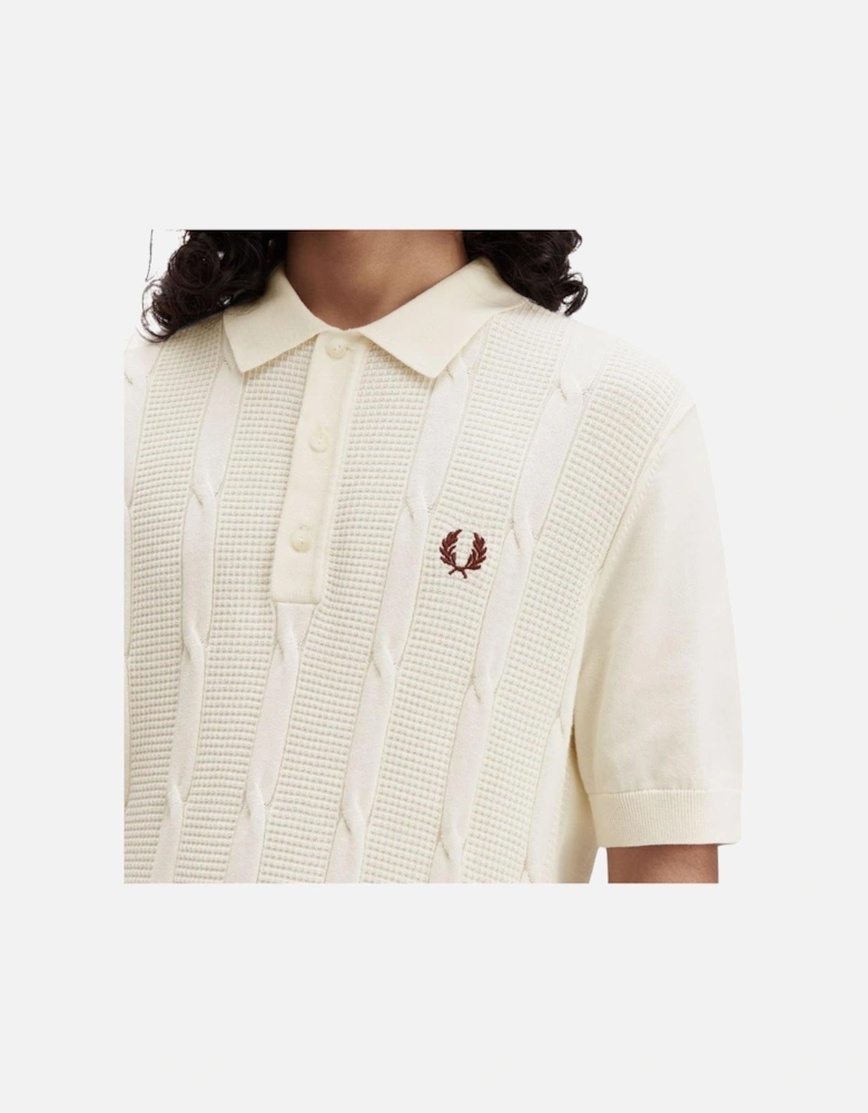 FP Textured Cable Knit Shirt - Ecru