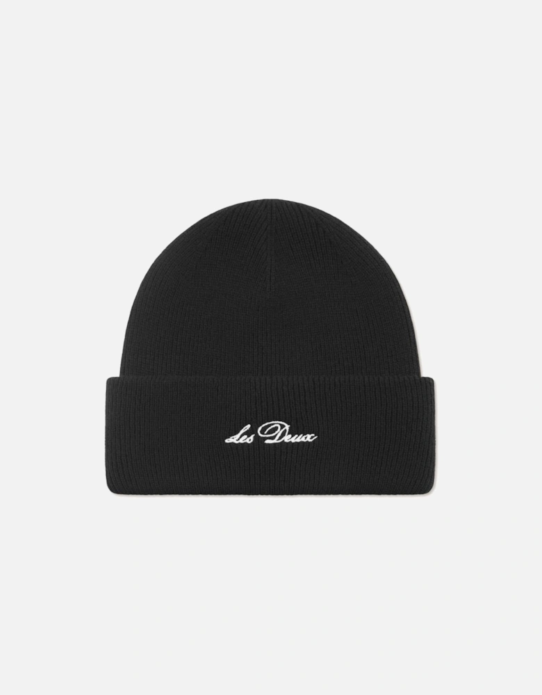 Wayne Embroidered Beanie - Black