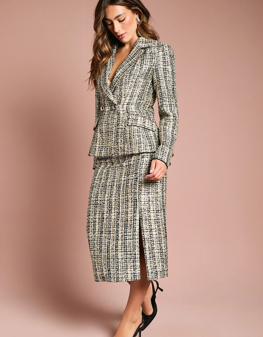 Sequin Tweed Midi Skirt, 2 of 1