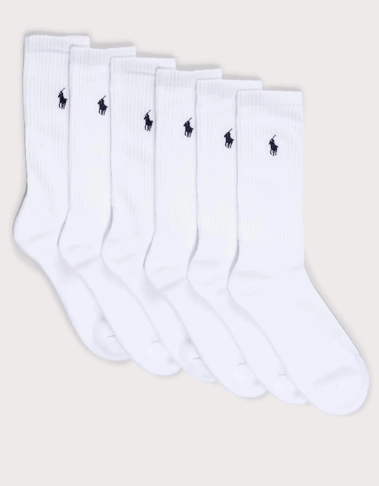 Six Pack of Stretch Crew Socks