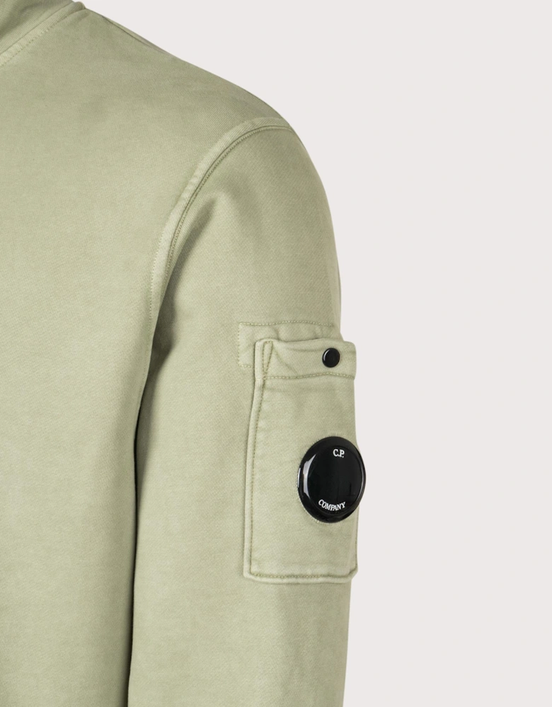 Cotton Diagonal Quarter Zip Sweatshirt