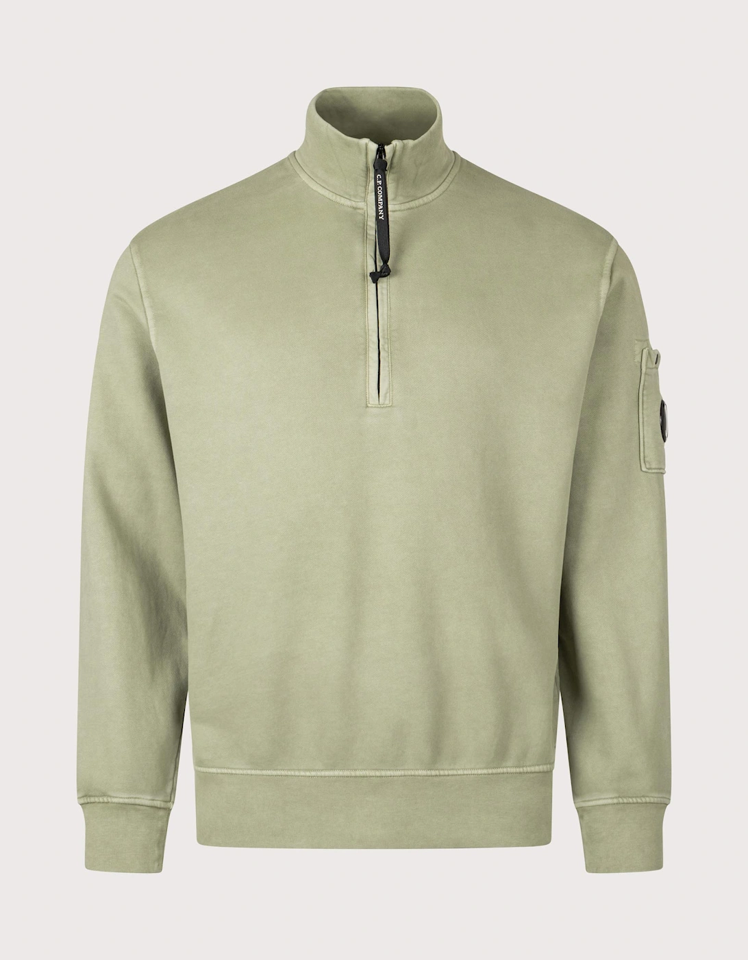 Cotton Diagonal Quarter Zip Sweatshirt