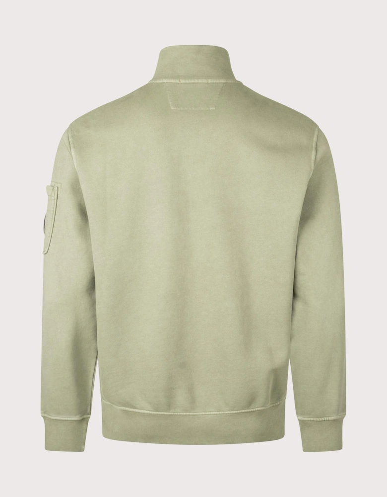 Cotton Diagonal Quarter Zip Sweatshirt