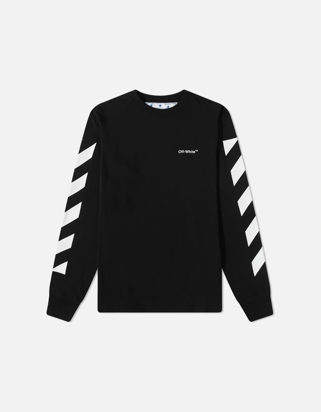 Diagonal Helvetica Long Sleeve T-Shirt Black/White, 4 of 3