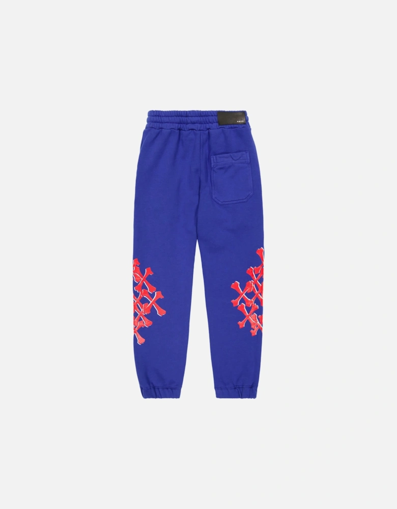 KIDS BONES GRAPHIC SWEATPANTS BLUE / RED