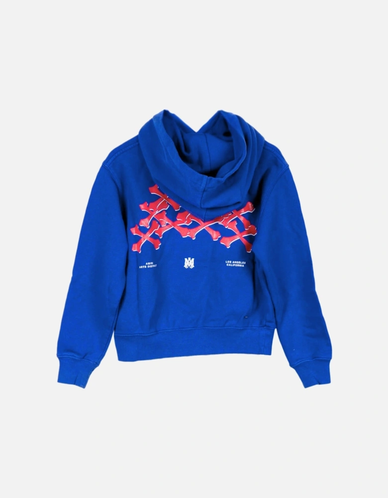 KIDS BONES GRAPHIC HOODIE BLUE / RED