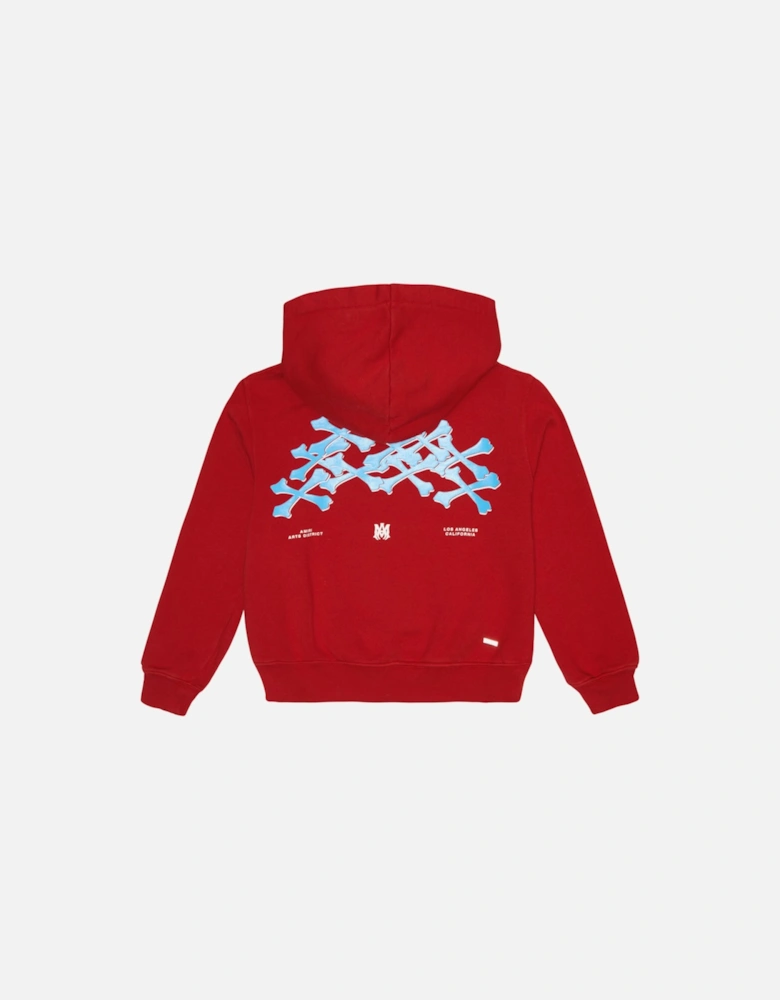KIDS BONES GRAPHIC HOODIE RED / BLUE