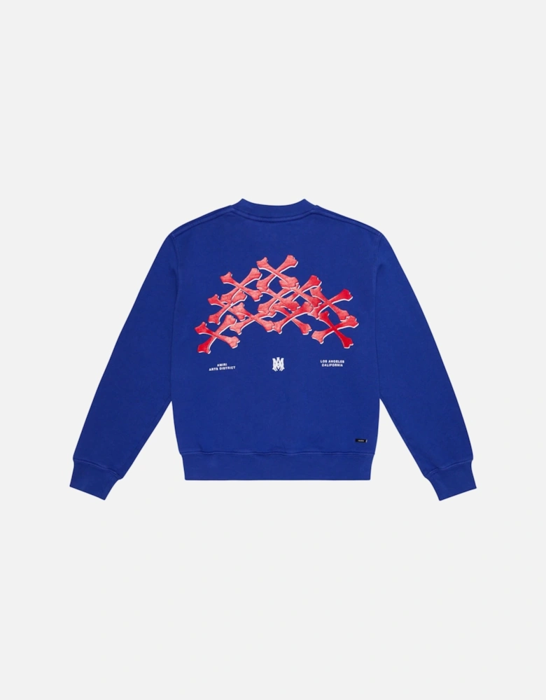 KIDS BONES GRAPHIC CREWNECK BLUE /RED