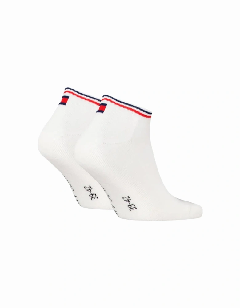2-Pack Tommy Jeans Logo Sports Trainer Socks, White