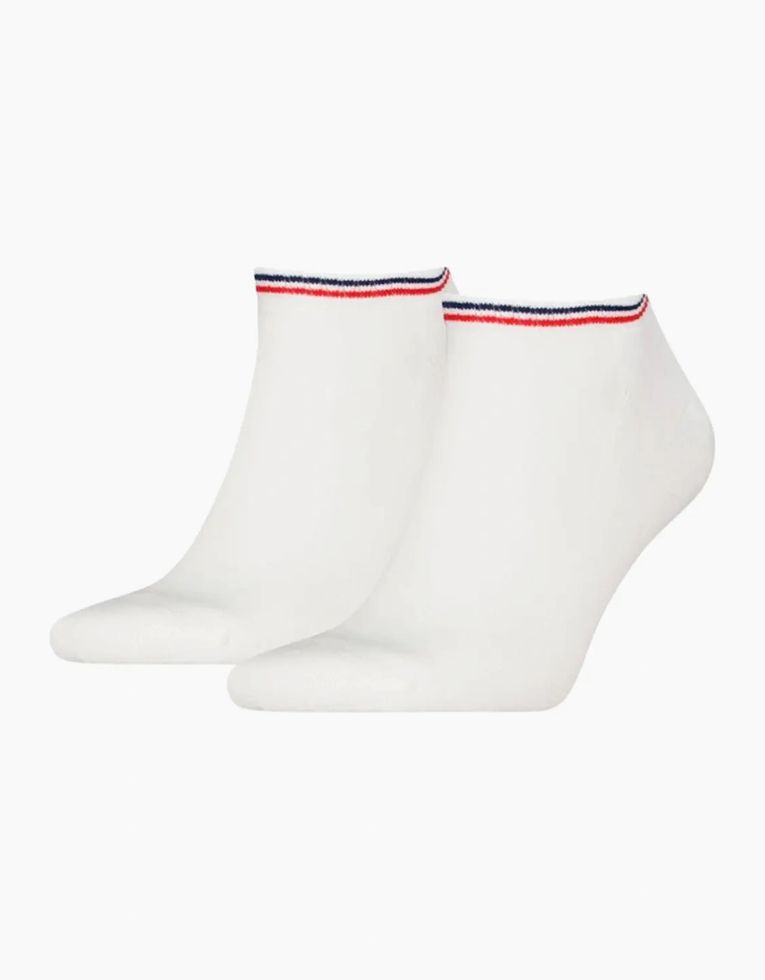 Tommy Hilfiger Men's 2-Pack Tommy Jeans Logo Sports Trainer Socks, White - White/White