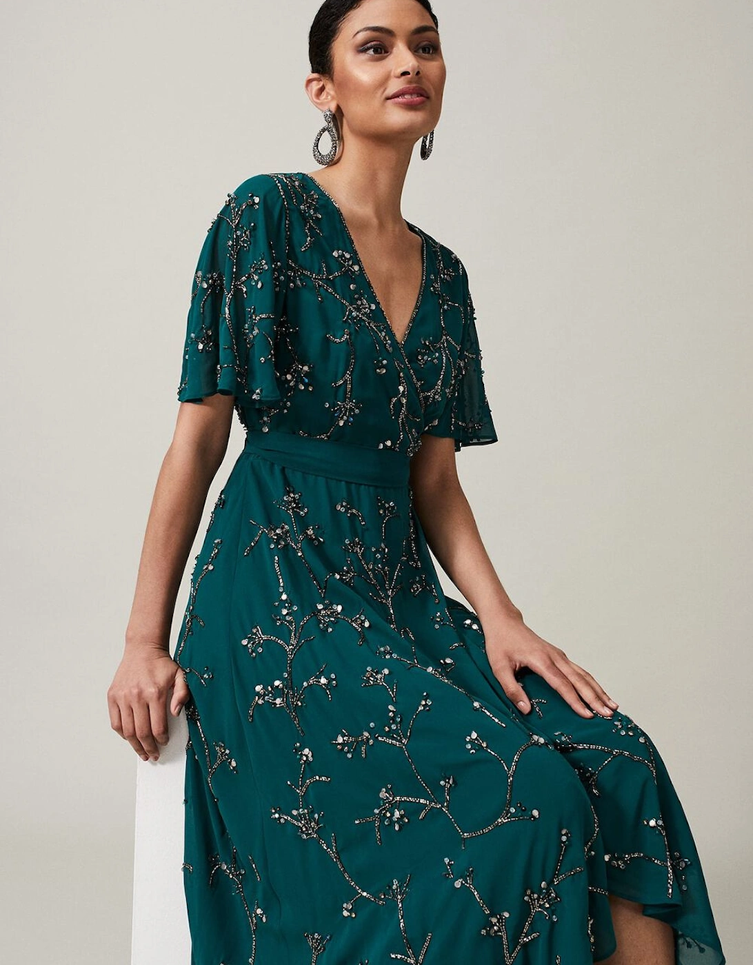 Talia Beaded Midaxi Dress