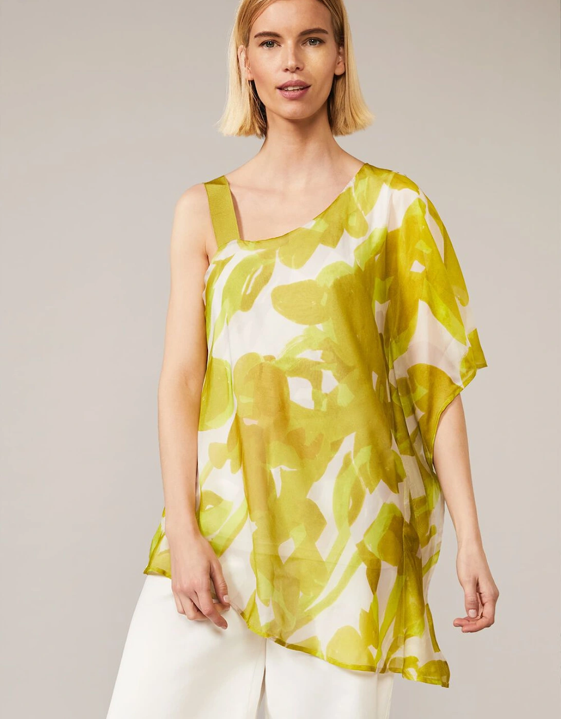 Coline Asymmetric Silk Blend Blouse, 5 of 4