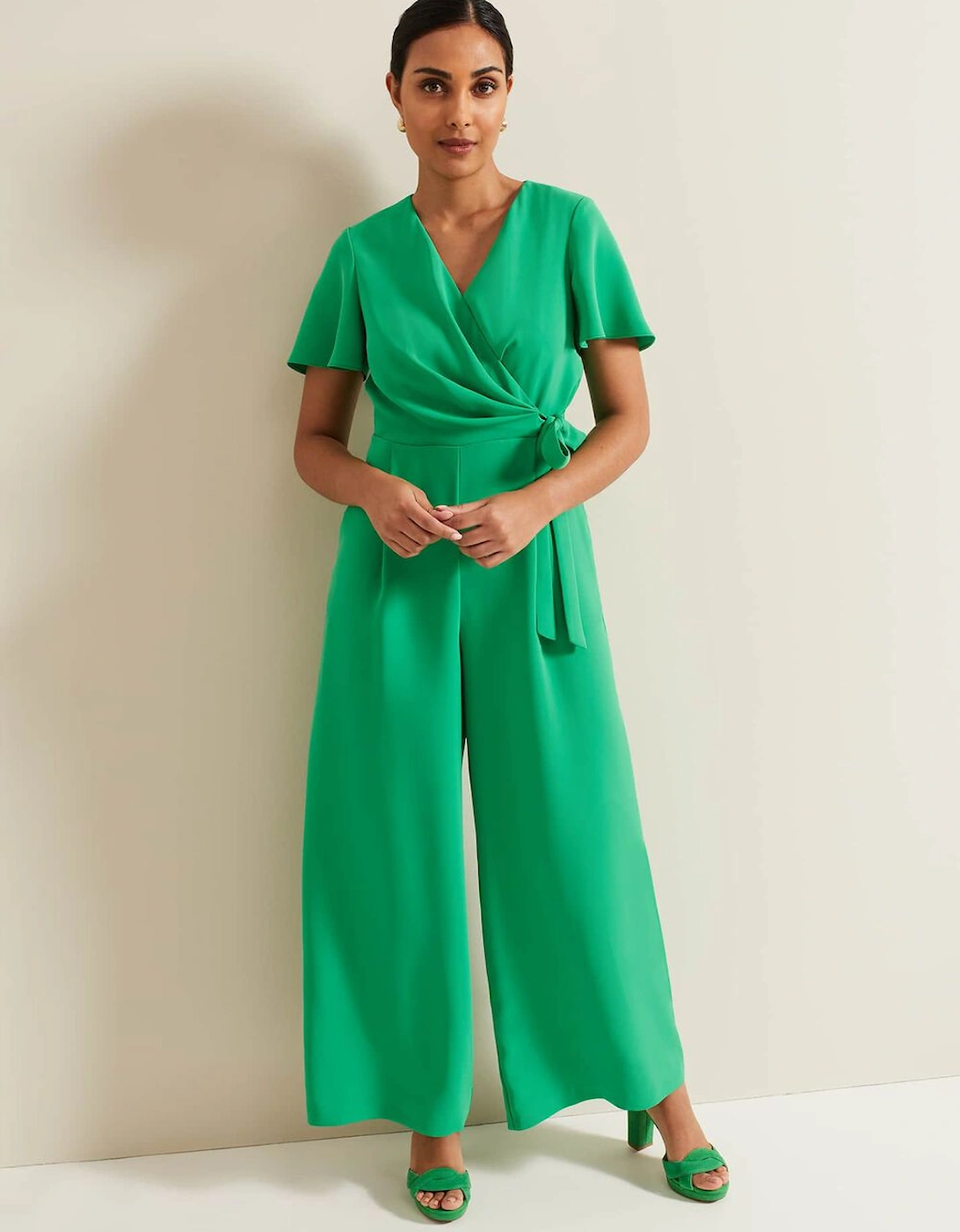 Petite Julissa Green Wide Leg Jumpsuit, 7 of 6