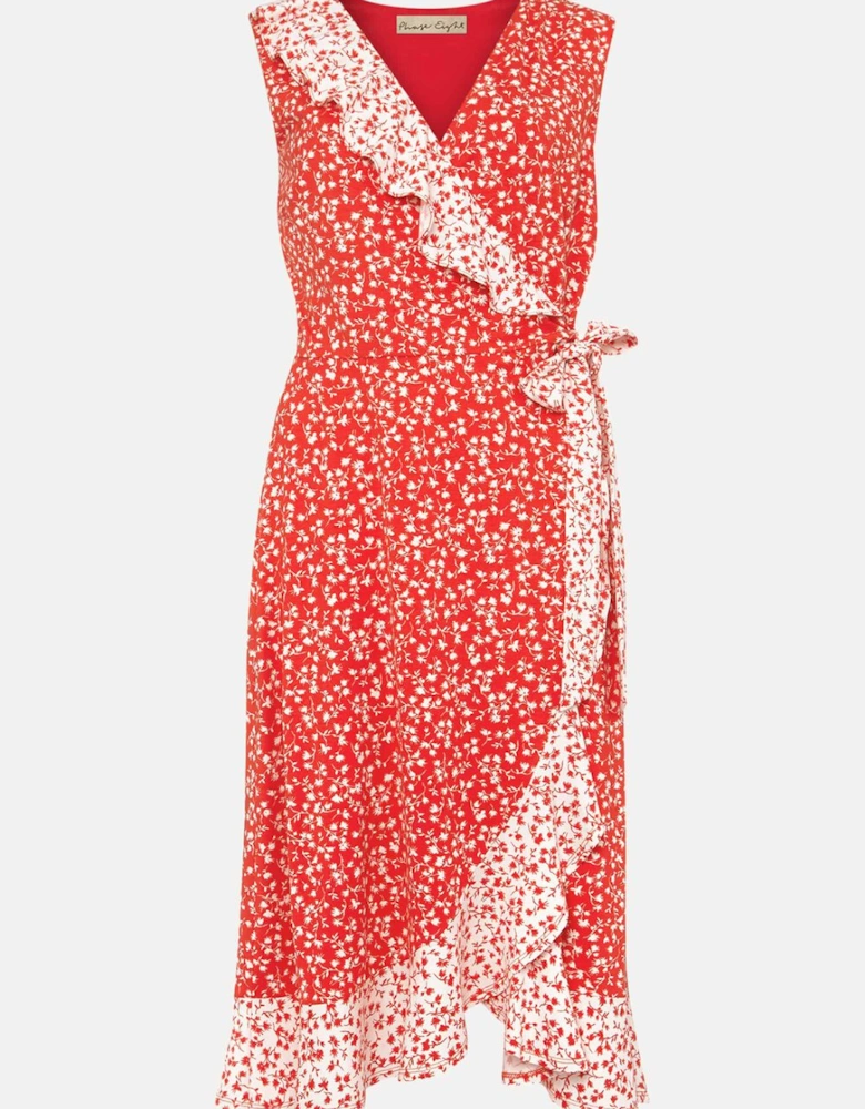 Ebony Floral Ditsy Wrap Dress