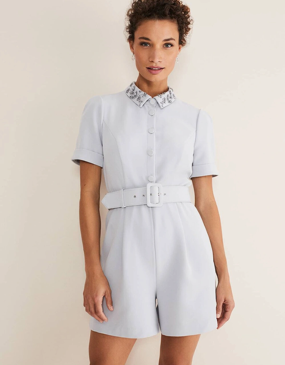 Etta Embelished Collar Playsuit, 7 of 6