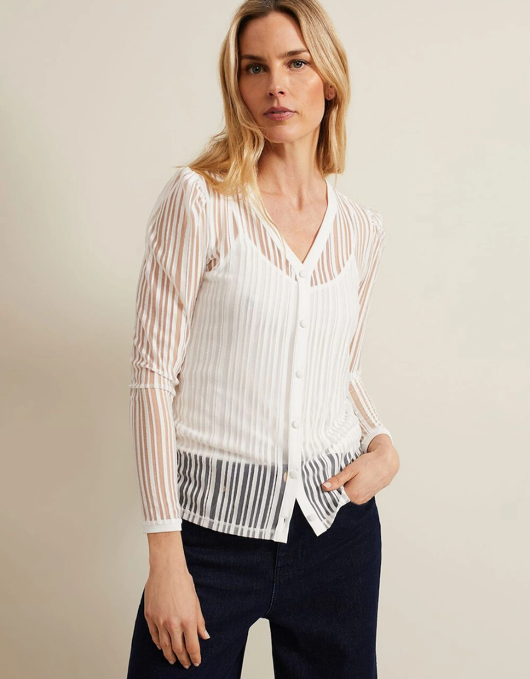 Loraine Linear Burnout Top