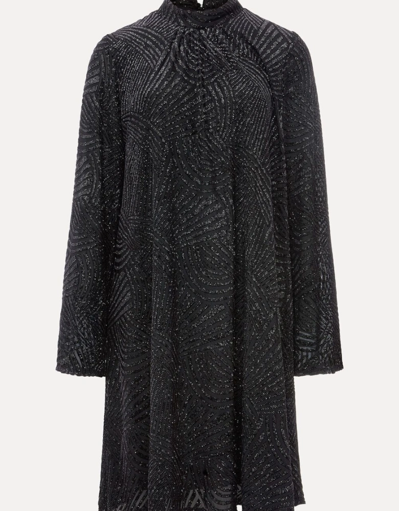 Kirsta Flock Velvet Swing Dress
