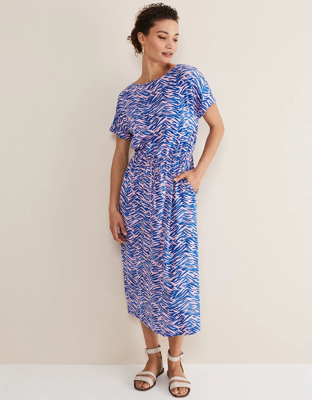 Alina Zebra Print Jersey Dress, 7 of 6