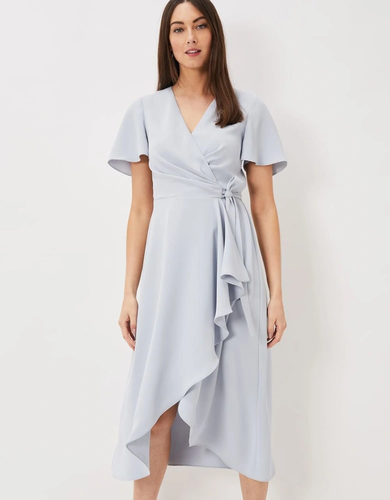 Julissa Ruffle Wrap Midi Dress