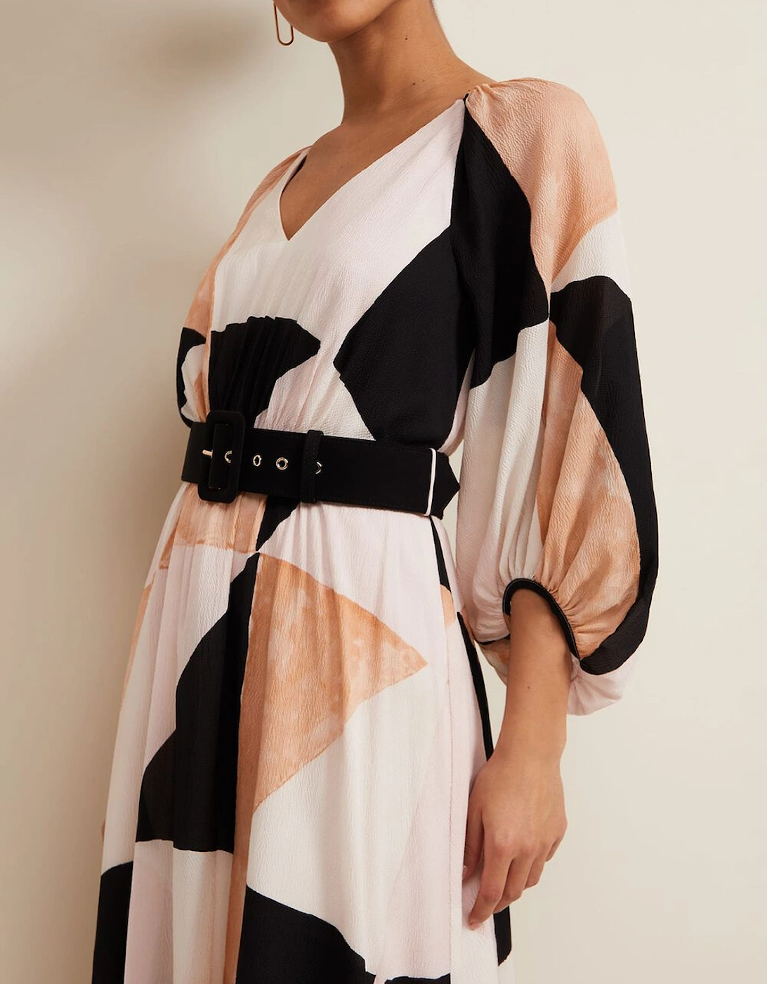 Petite Sophia Colour Block Belted Dress
