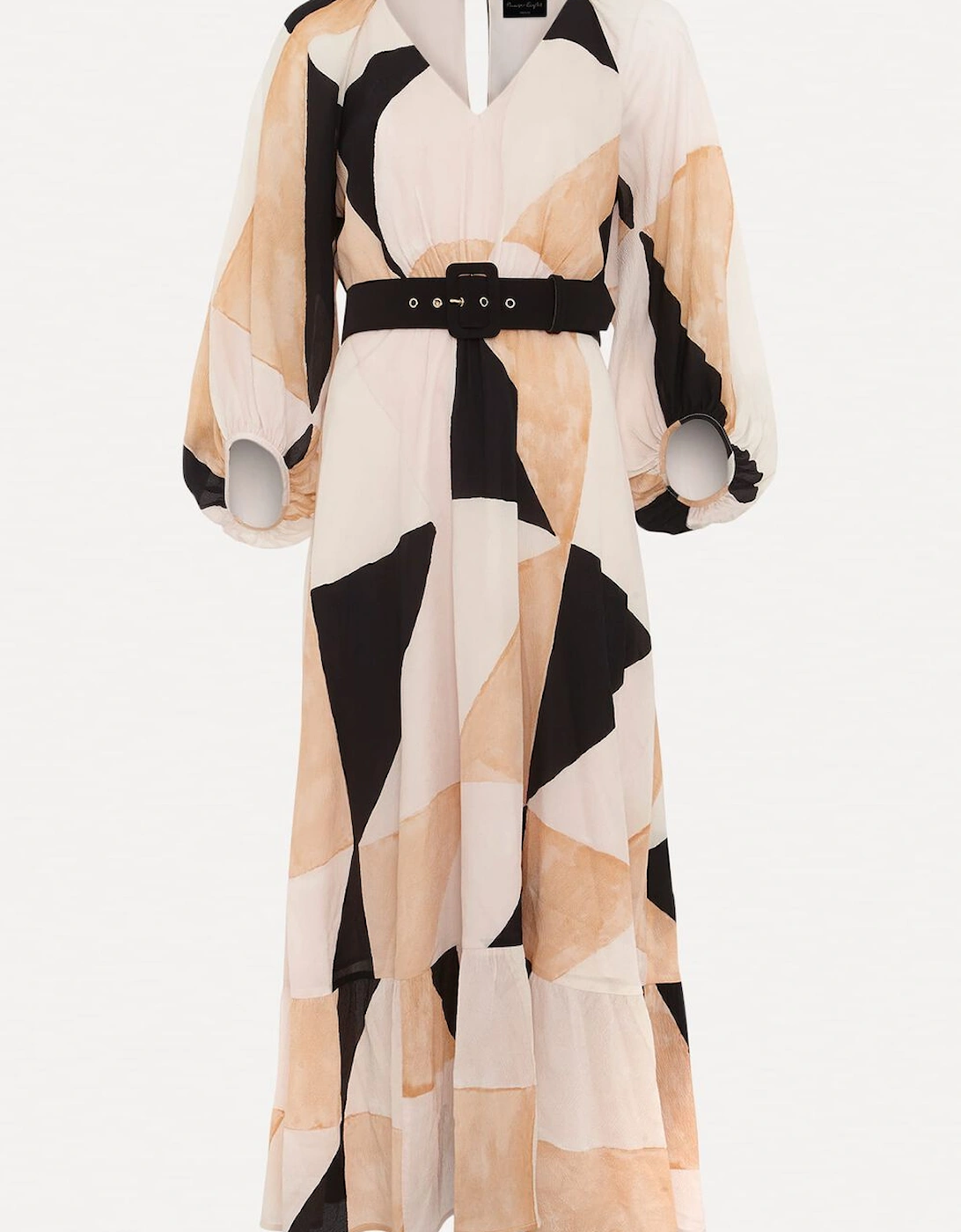 Petite Sophia Colour Block Belted Dress