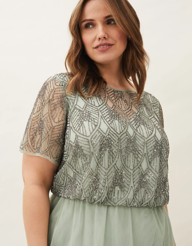 Tomasi Beaded Tulle Maxi Dress