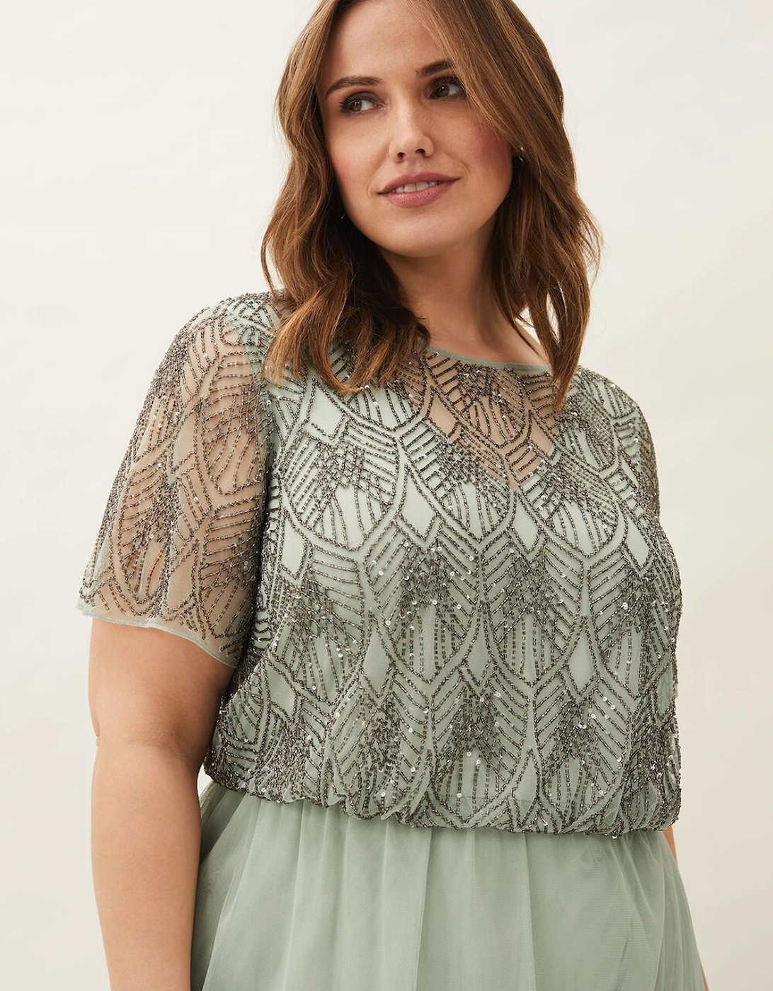 Tomasi Beaded Tulle Maxi Dress